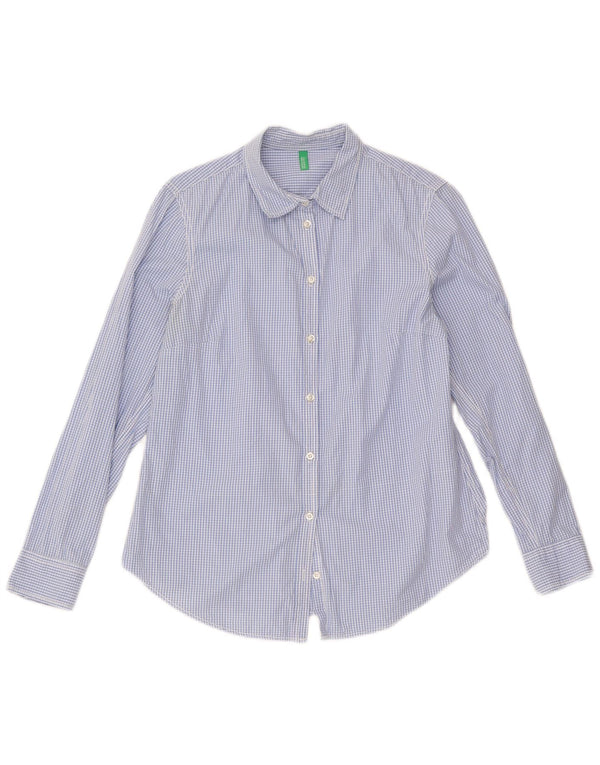Camicia da donna Benetton UK 12 Blu medio a quadretti