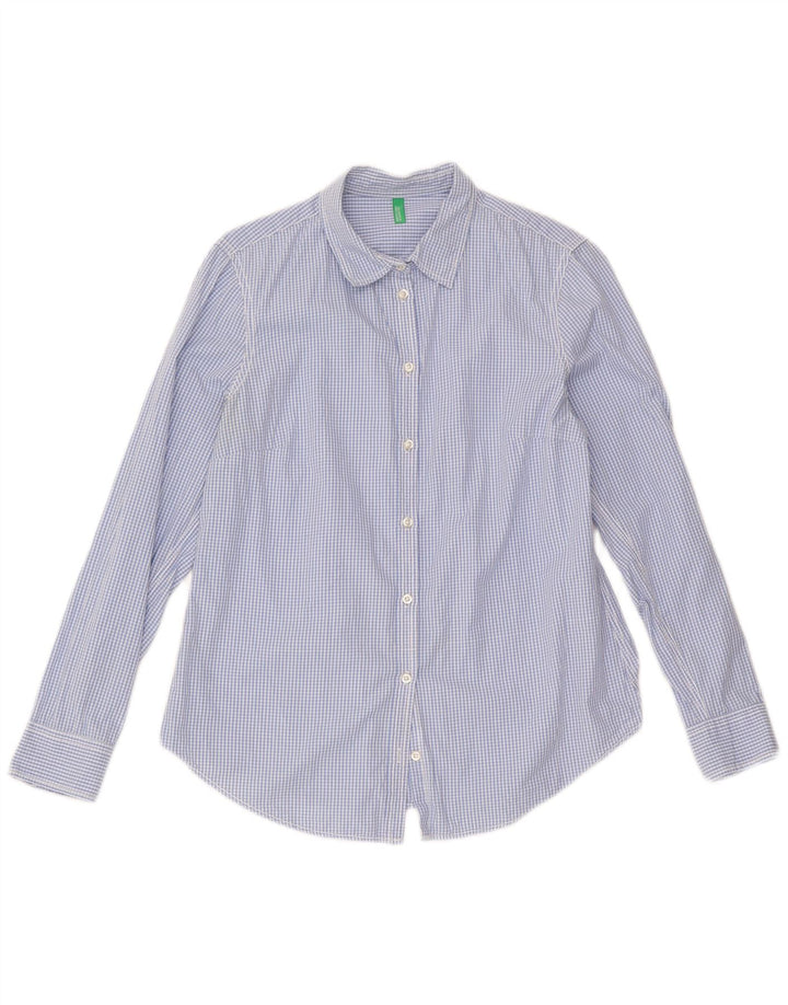Camicia da donna Benetton UK 12 Blu medio a quadretti