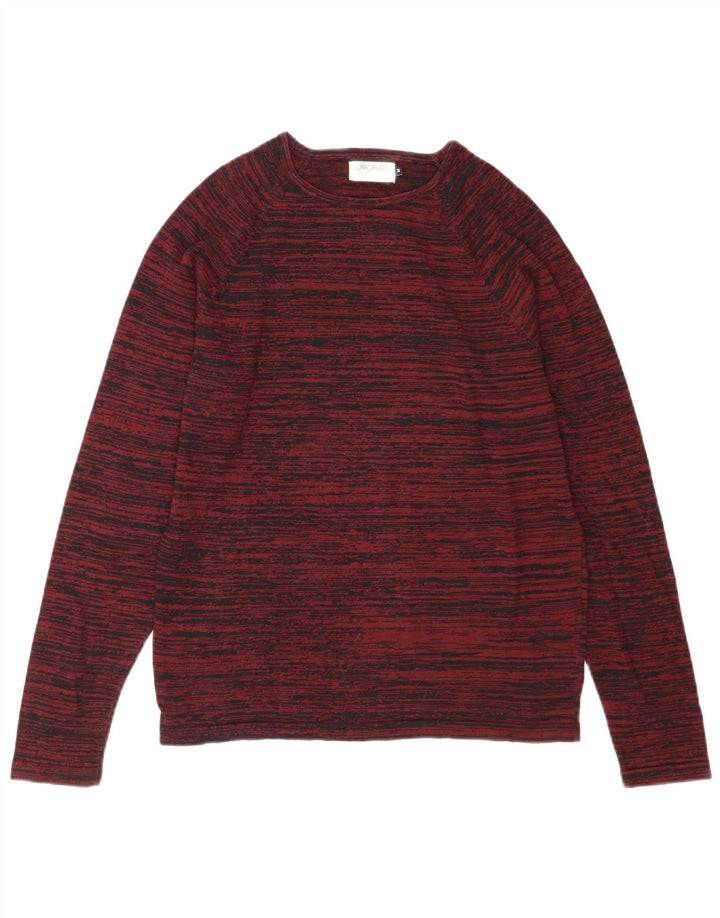Maglione maglione girocollo da uomo Jack & Jones a righe bordeaux medie