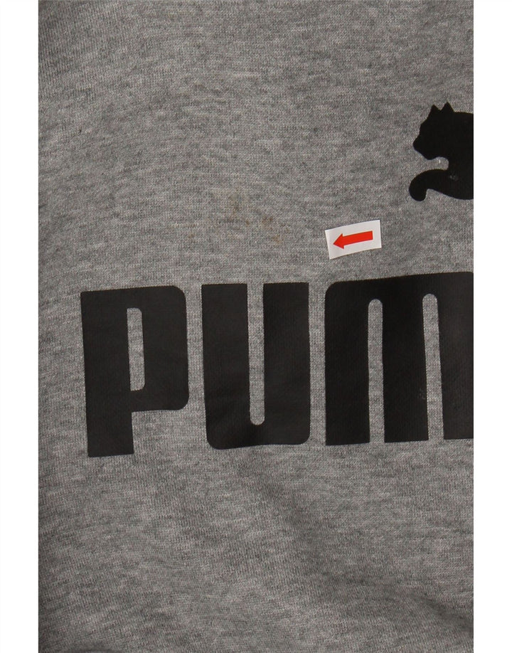 Felpa con cappuccio grafica PUMA da bambino 9-10 anni grigia
