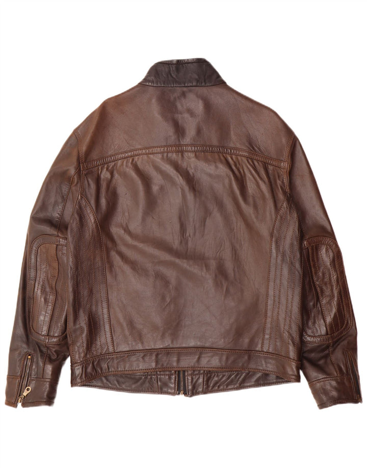 Giacca in pelle da uomo VINTAGE UK 38 Marrone medio
