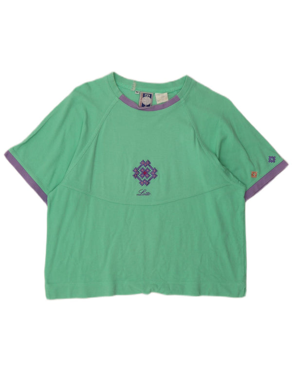 T-shirt grafica corta da donna Lotto Top UK 14 Cotone verde medio