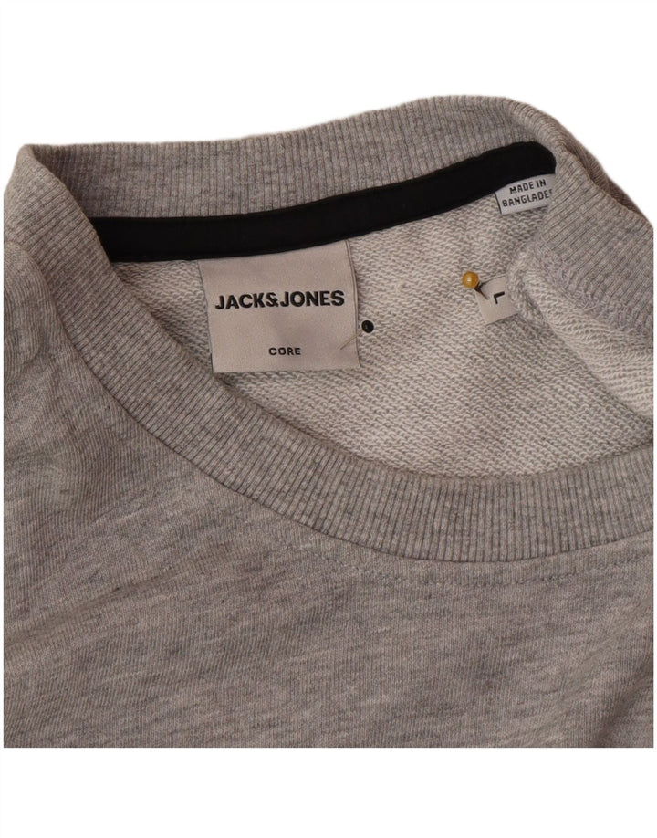 Jack & Jones Felpa da uomo Maglione grande cotone chiazzato grigio