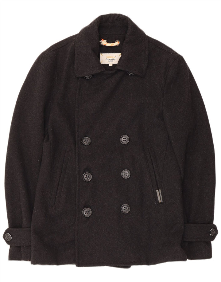 Cappotto da marinaio da uomo Superdry UK 38 lana nera media