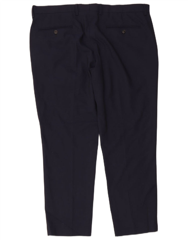 Pantaloni da Abito Slim da Uomo ZARA W36 L26 Blu Navy