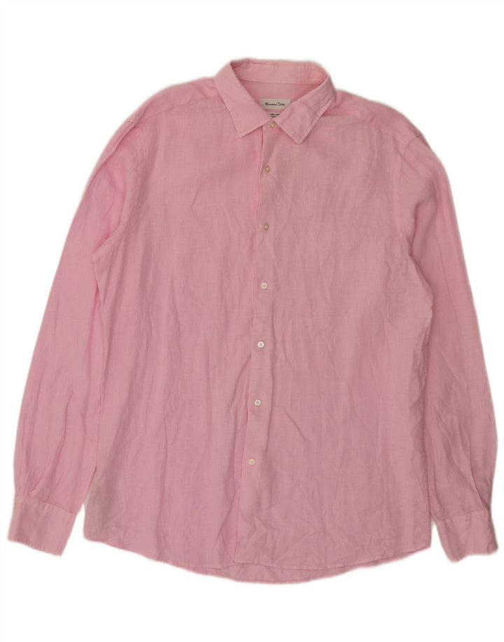 Camicia Uomo Massimo Dutti Grande Lino Rosa