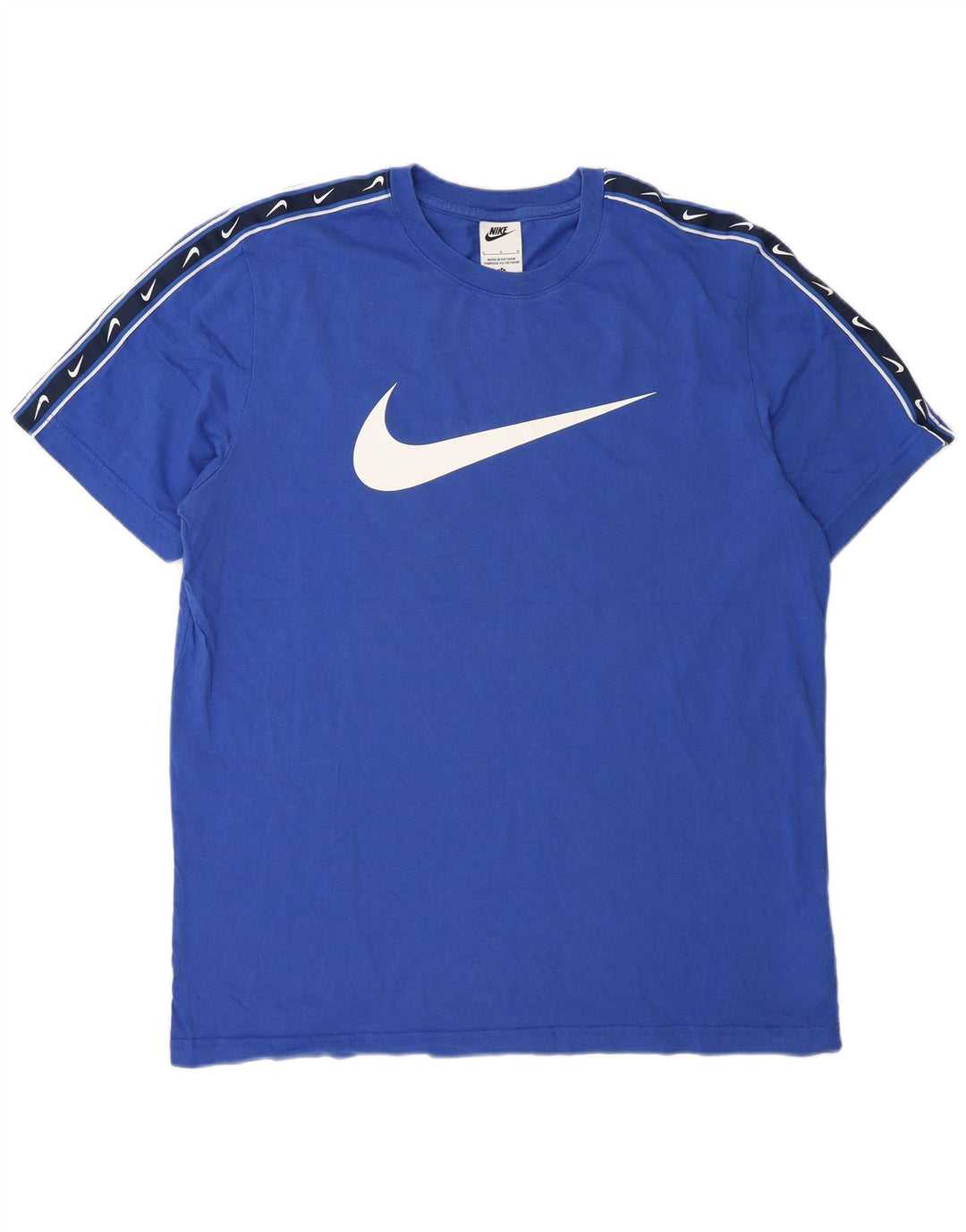 T-shirt grafica da uomo Nike Top Large in cotone color block blu