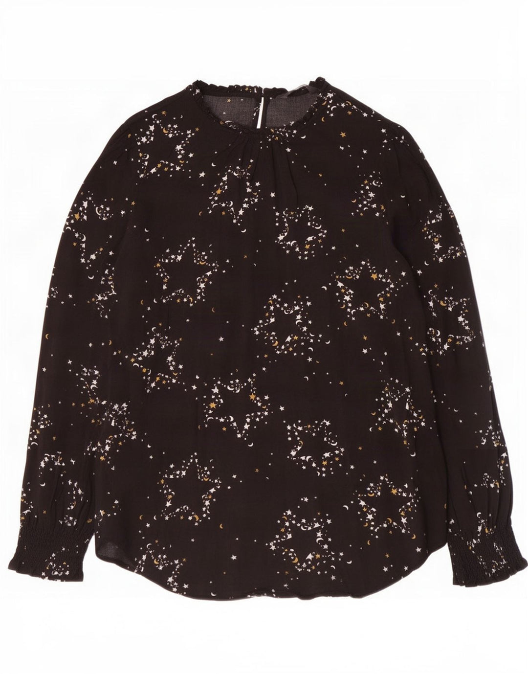 Camicetta da donna con motivo astratto Marks & Spencer Top UK 14 grande nera