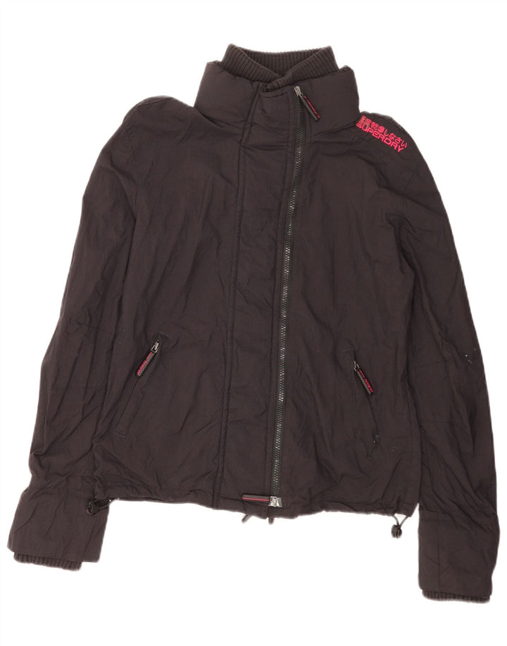 Giacca a vento grafica da donna Superdry UK 16 grande nylon nero