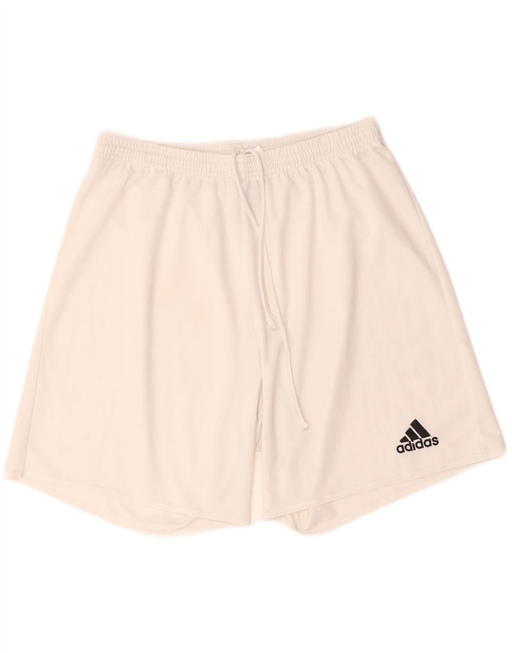 Pantaloncini sportivi Adidas Climalite da uomo grandi in poliestere bianco