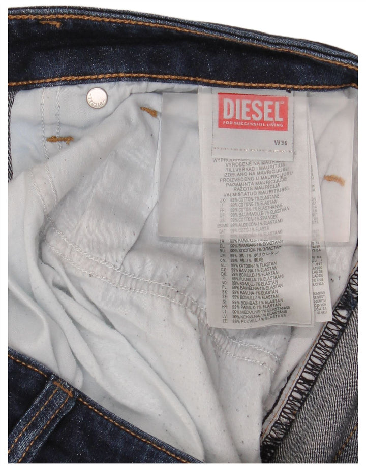 Jeans dritti da uomo Diesel W36 L32 in cotone blu navy