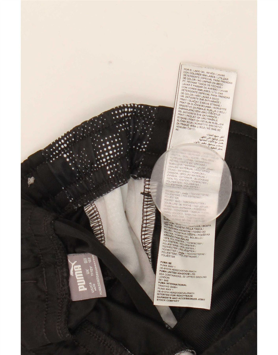 Pantaloni della tuta da ragazzo Puma 11-12 anni Poliestere maculato nero