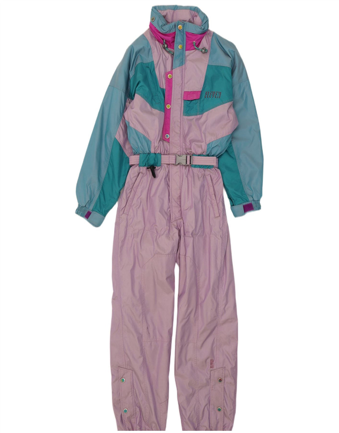 Tuta da sci vintage da donna EU 38 Medium multicolore Colourblock