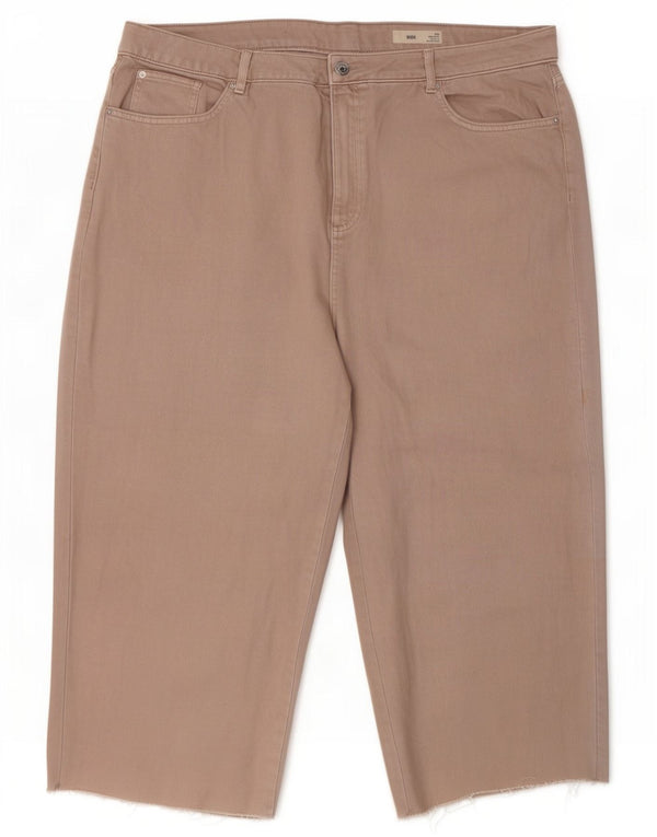Jeans a gamba larga Capri da donna Marks & Spencer UK 20 2XL W40 L24 Beige