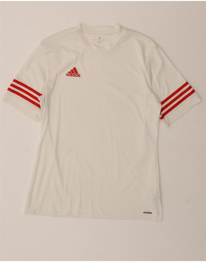 ADIDAS Mens Climalite T-Shirt Top Medium White Polyester Vintage Adidas and Second-Hand Adidas from Messina Hembry 