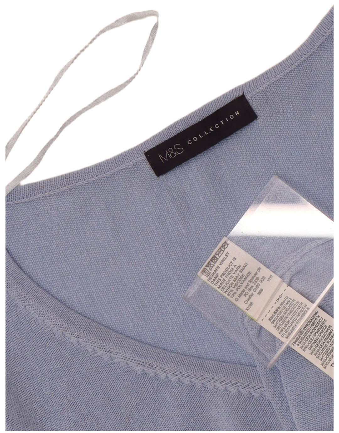 Marks & Spencer Top da donna a maniche lunghe UK 8 Small Blu in viscosa
