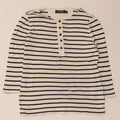 Top da donna Ralph Lauren manica 3/4 UK 12 cotone a righe bianche medie