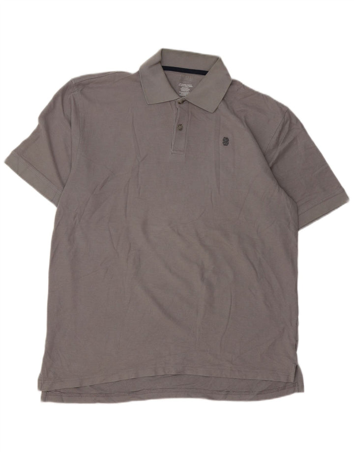 Polo da uomo IZOD grande in poliestere grigio