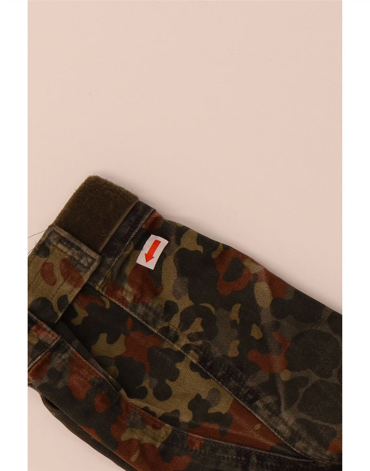 VINTAGE Mens Hooded Military Jacket UK 36 Small Green Camouflage