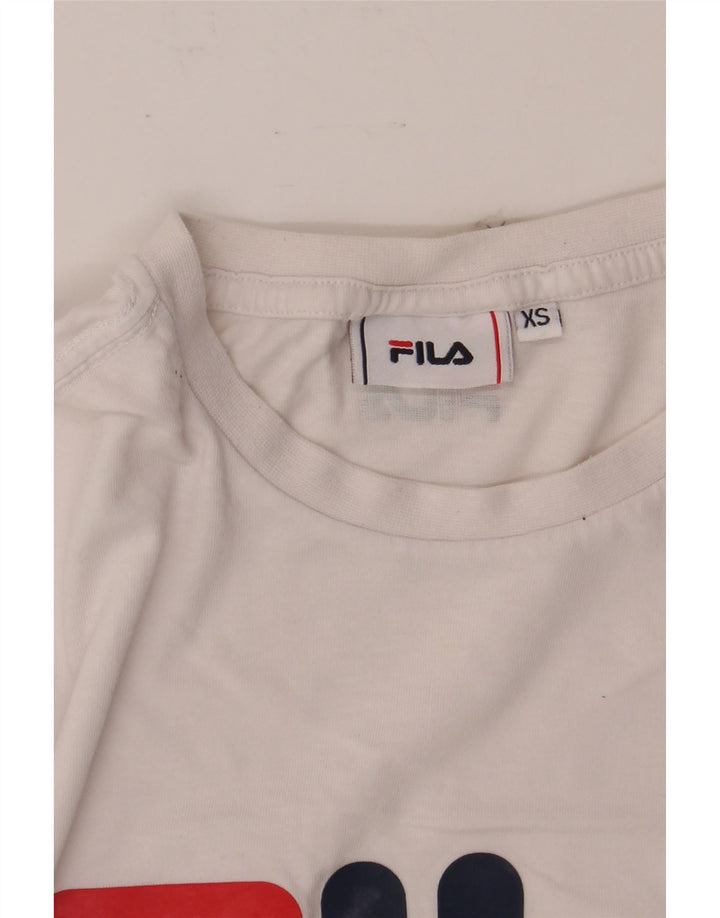 FILA Mens Graphic T-Shirt Top XS White Cotton Vintage Fila and Second-Hand Fila from Messina Hembry 
