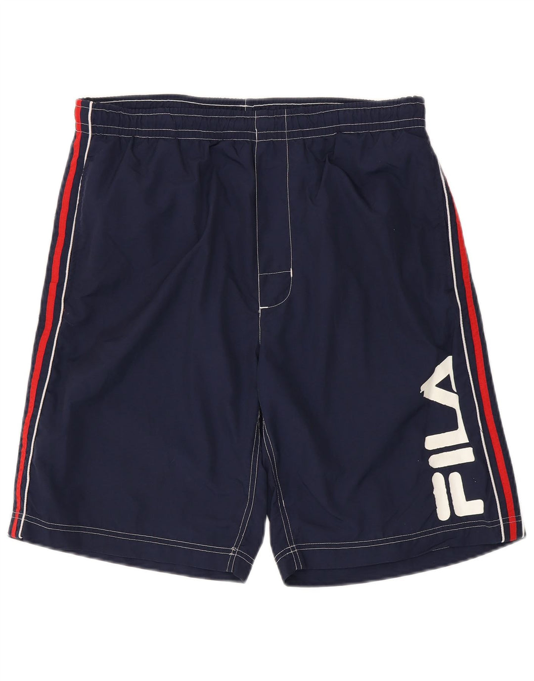 Pantaloncini sportivi grafici da uomo Fila Large blu navy color block in poliammide
