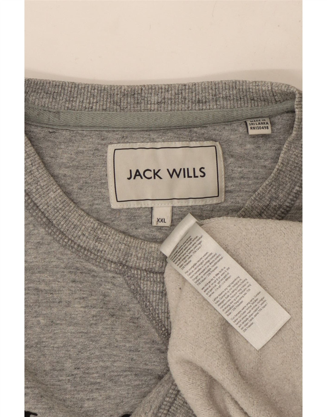 JACK & JONES Felpa con grafica da uomo Maglione 2XL Cotone screziato grigio