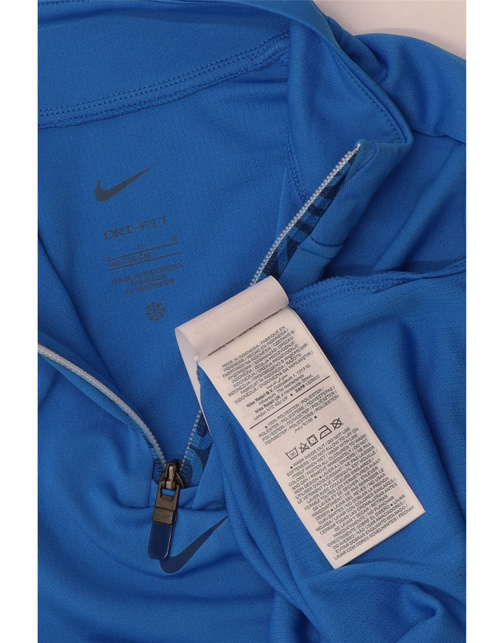 Top della tuta pullover Nike Dri Fit con zip e collo per ragazze, 12-13 anni, grande blu