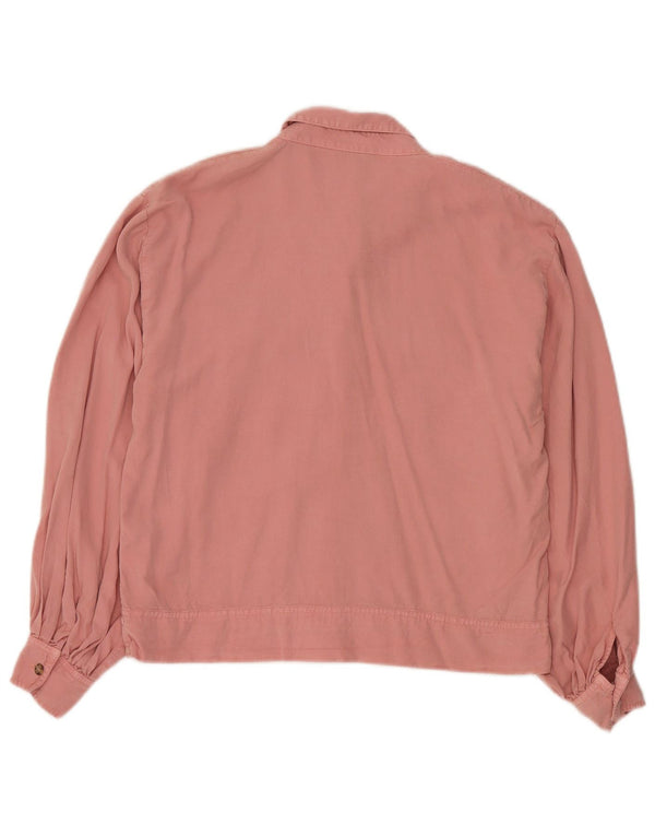 Topshop Donna Overshirt Camicia oversize UK 10 Small Lyocell rosa