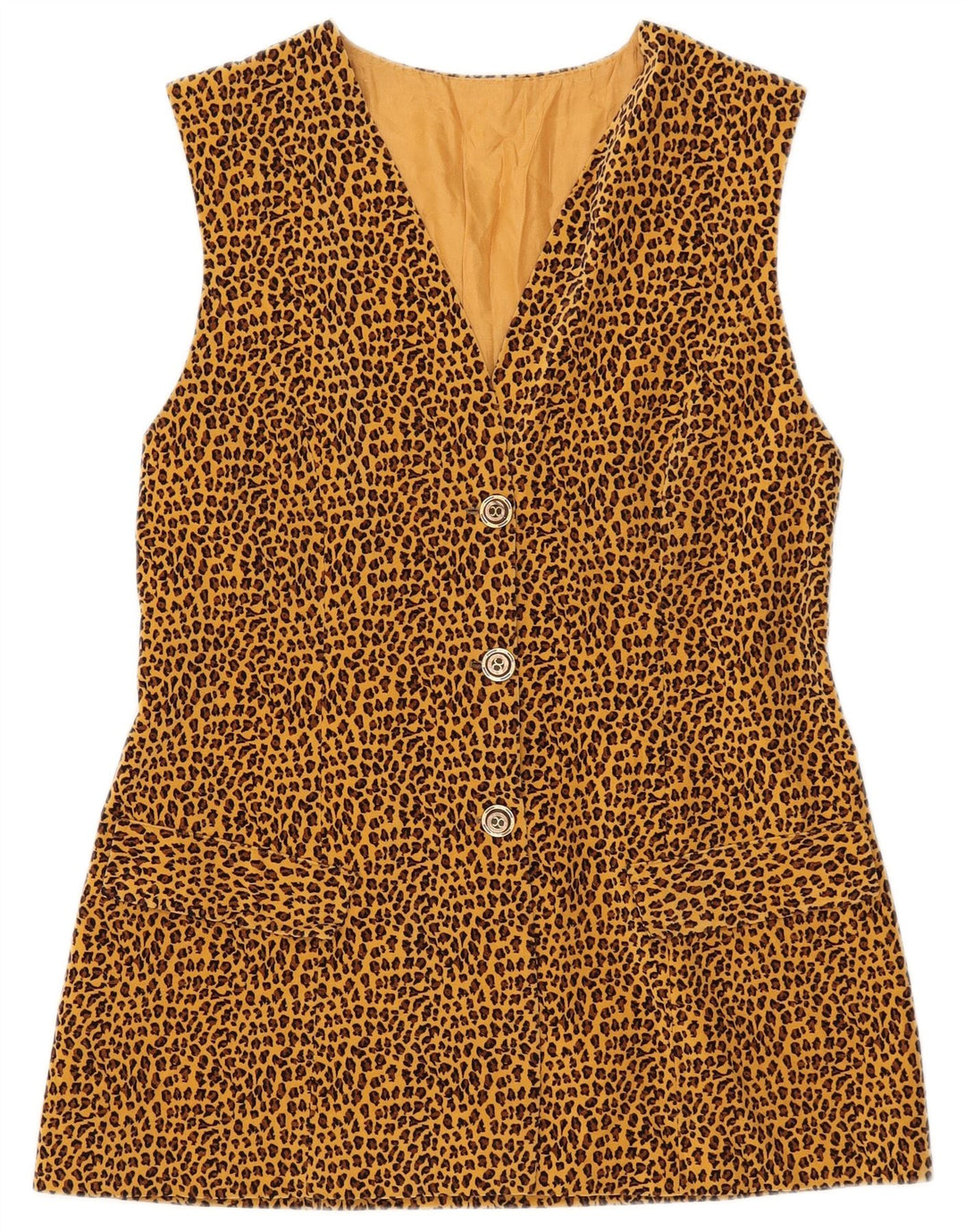 Giacca blazer vintage da donna a 3 bottoni UK 8 piccola stampa animalier marrone