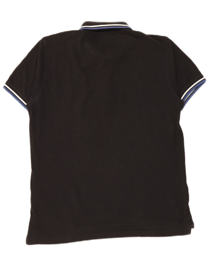 Polo Pierre Cardin da uomo vestibilità regolare in cotone a righe nere medie