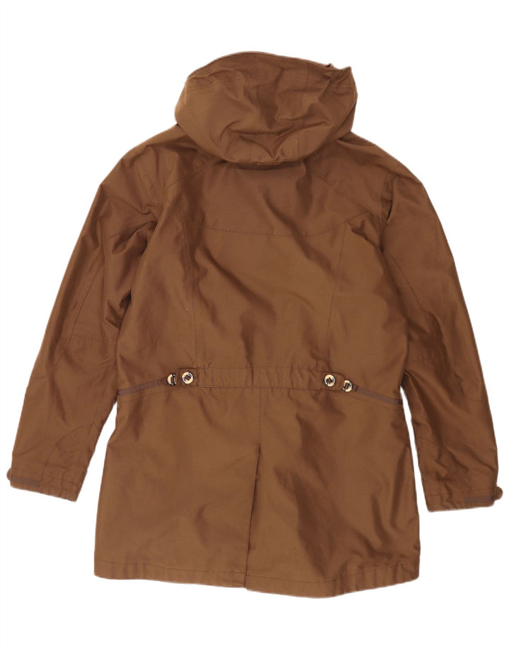 Giacca a vento con cappuccio da donna Jack Wolfskin UK 16 grande poliestere marrone