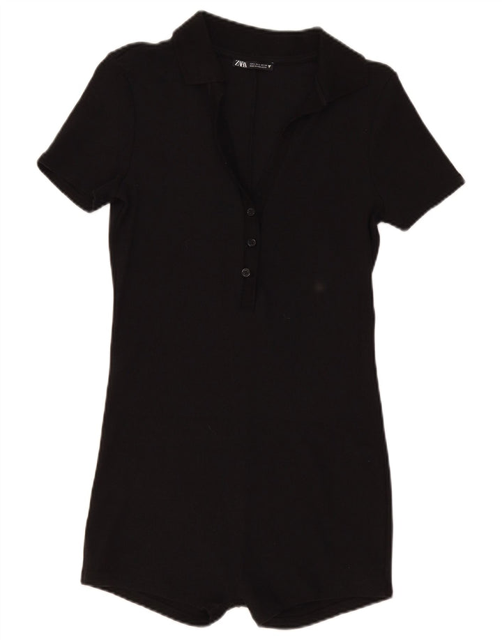 Tutina corta da donna Zara UK 14 grande cotone nero
