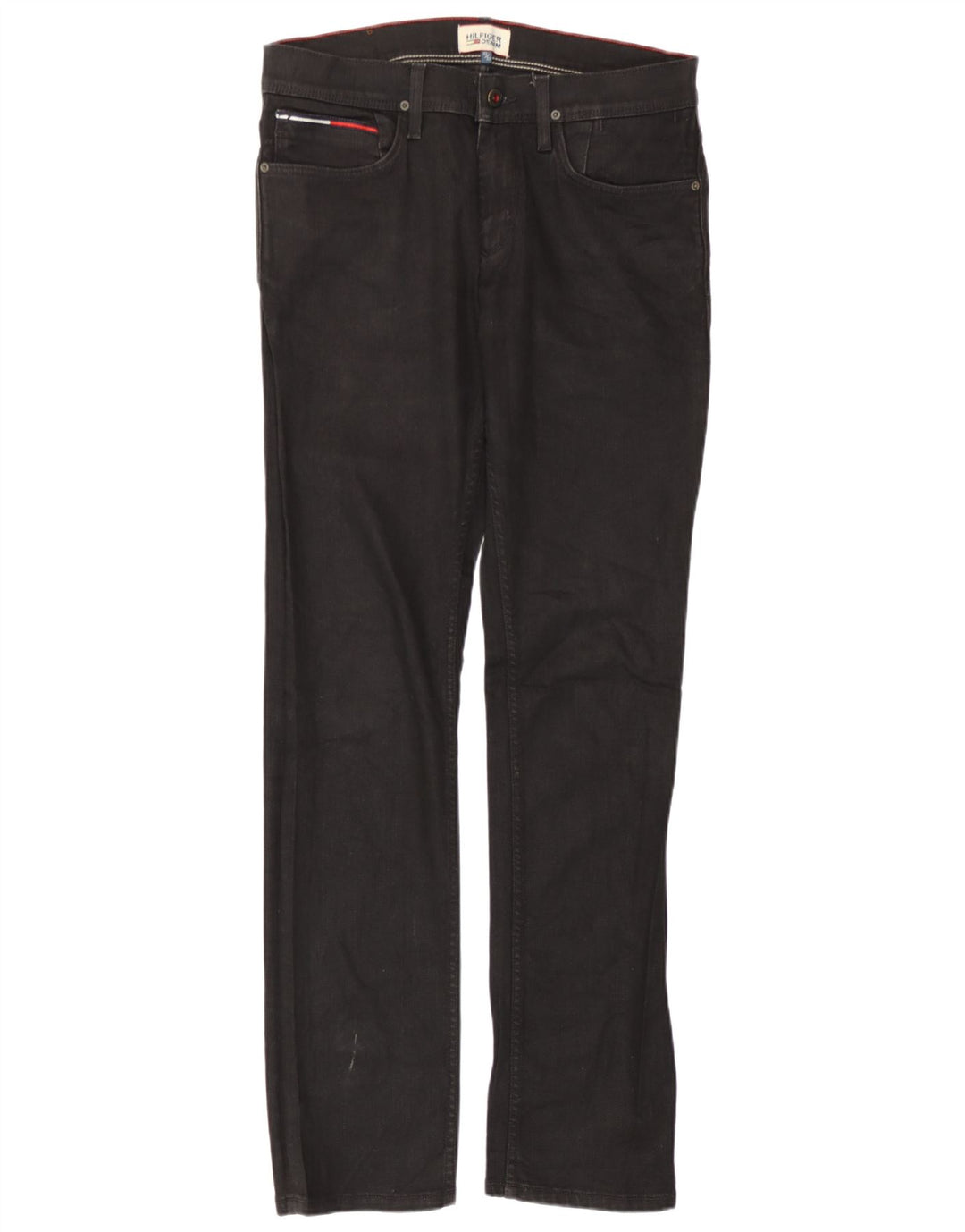 Jeans dritti da uomo Tommy Hilfiger W32 L32 cotone nero