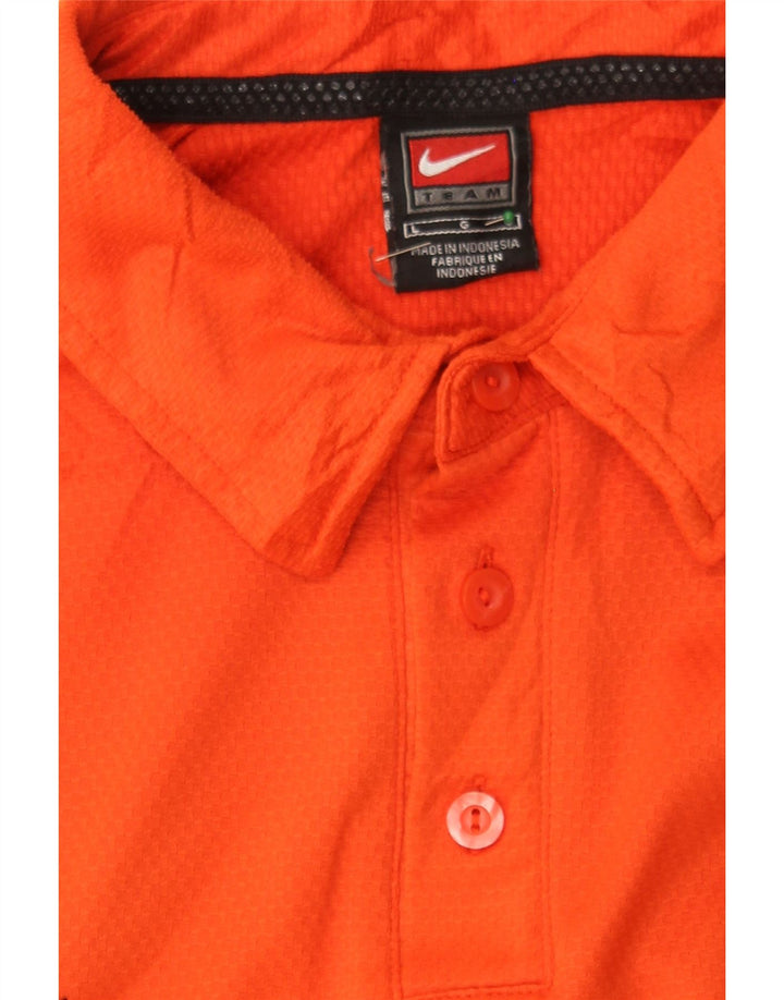 NIKE Mens Polo Shirt Large Orange Polyester Vintage Nike and Second-Hand Nike from Messina Hembry 
