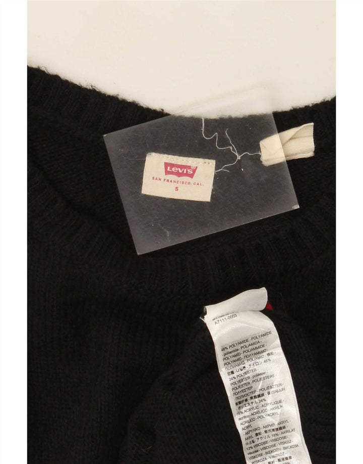 Maglione maglione con scollo a barca da donna Levi's UK 10 piccolo nero in poliammide
