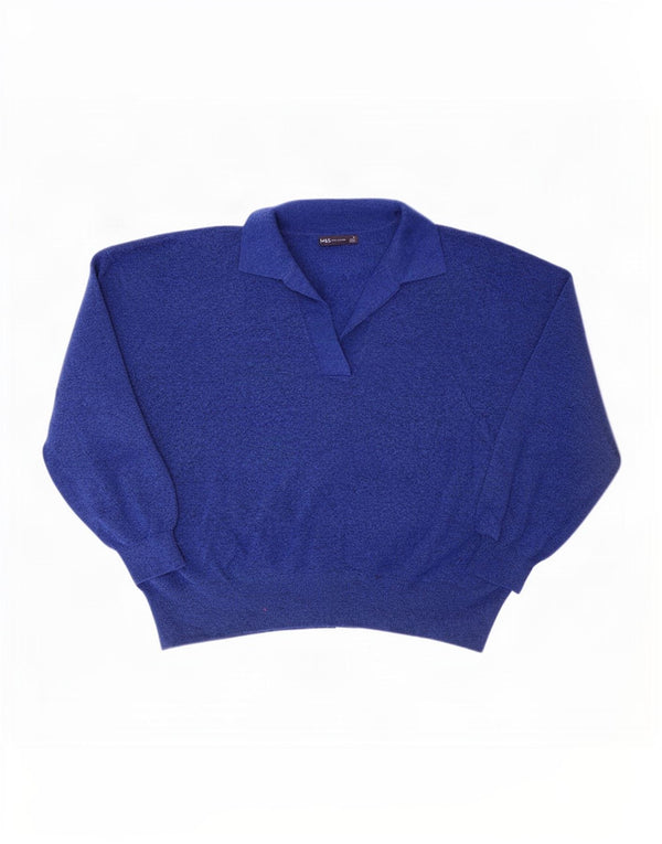 Maglione maglione da uomo Marks & Spencer con collo alto XL poliestere blu
