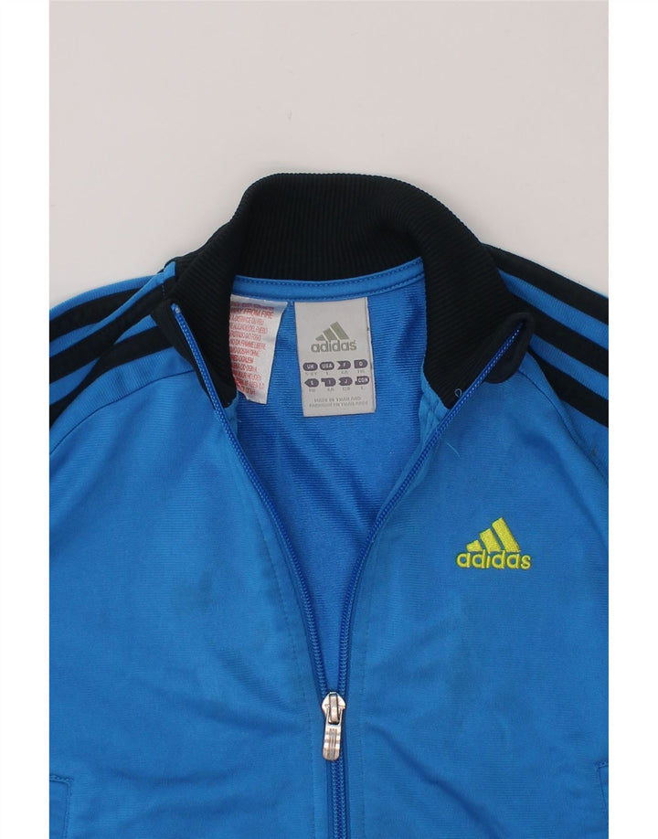 ADIDAS Boys Tracksuit Top Jacket 5-6 Years Blue Polyester Vintage Adidas and Second-Hand Adidas from Messina Hembry 