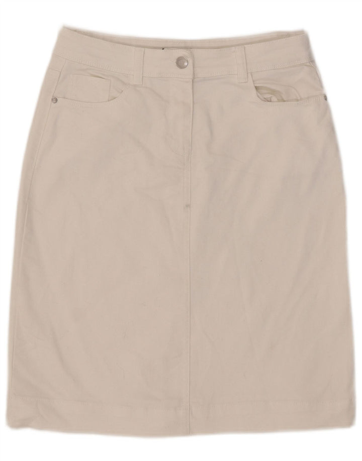 Gonna in denim da donna M&Co UK 10 piccola W30 cotone bianco