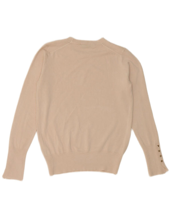 Maglione corto da uomo con scollo a barca Zara UK 12 Viscosa beige medio