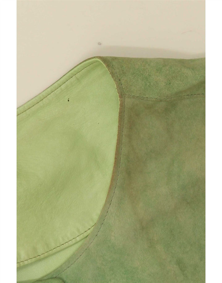 Giacca vintage in pelle scamosciata da donna UK 20 2XL Verde