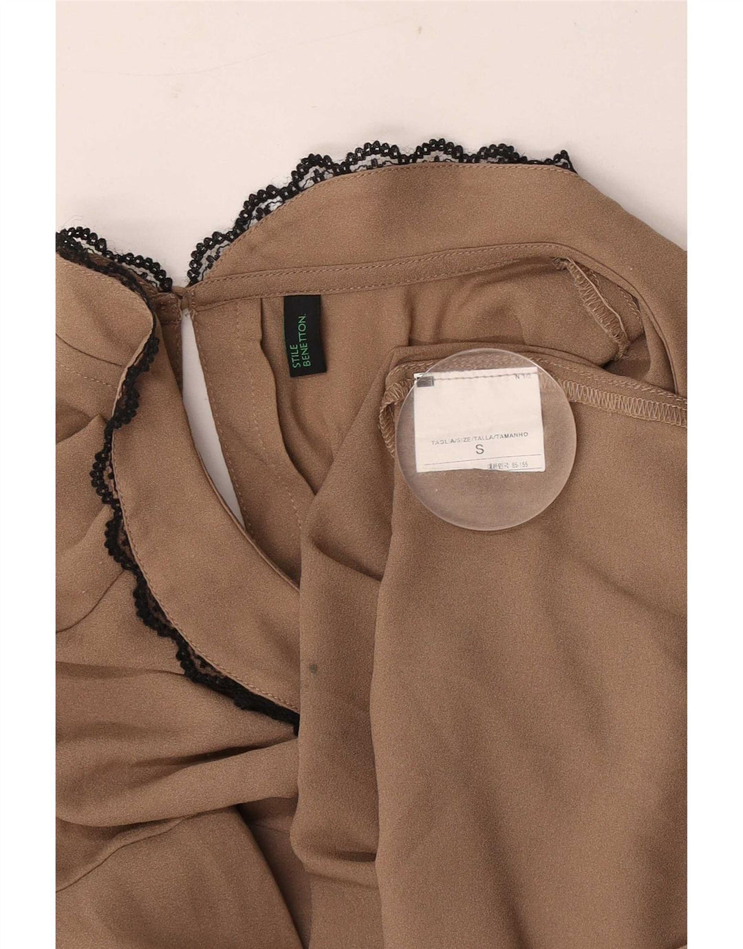 Camicetta da donna Benetton Top UK 10 Small Beige Poliestere