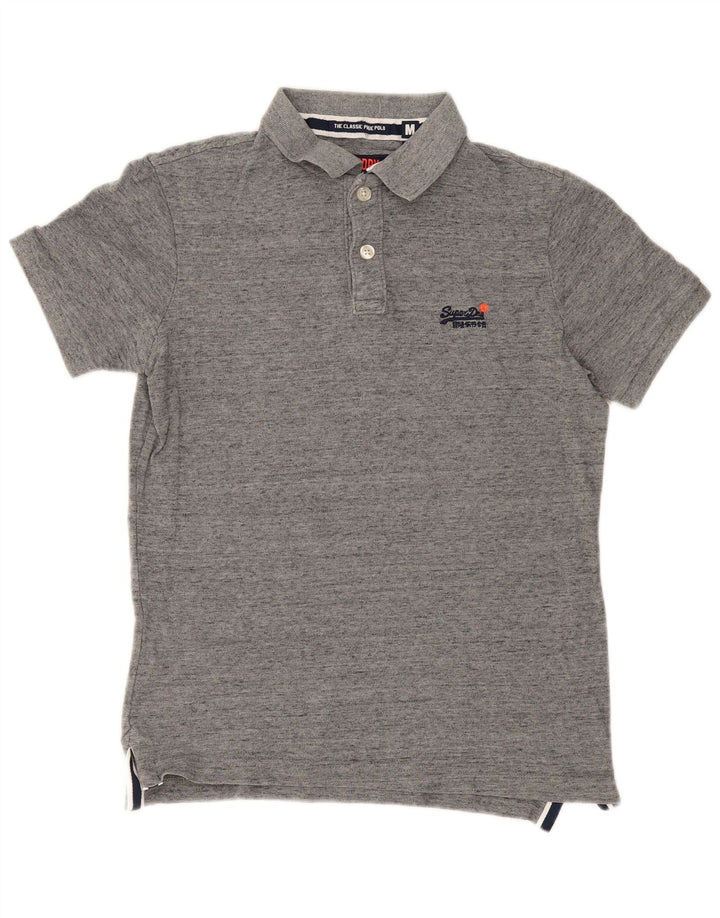 Polo da uomo Superdry grigio medio chiazzato