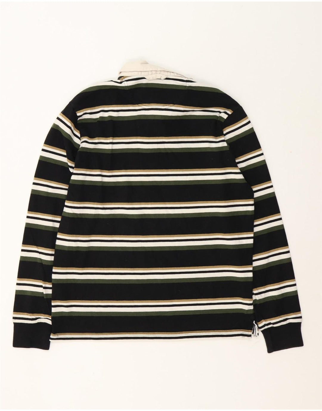 Polo da rugby da uomo a maniche lunghe Marks & Spencer a righe nere medie