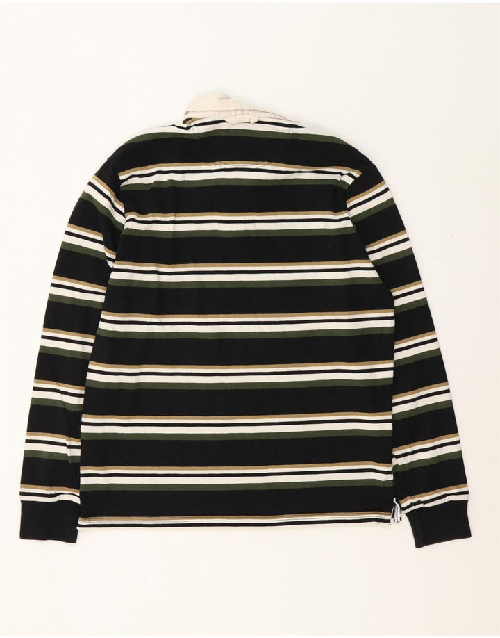Polo da rugby da uomo a maniche lunghe Marks & Spencer a righe nere medie