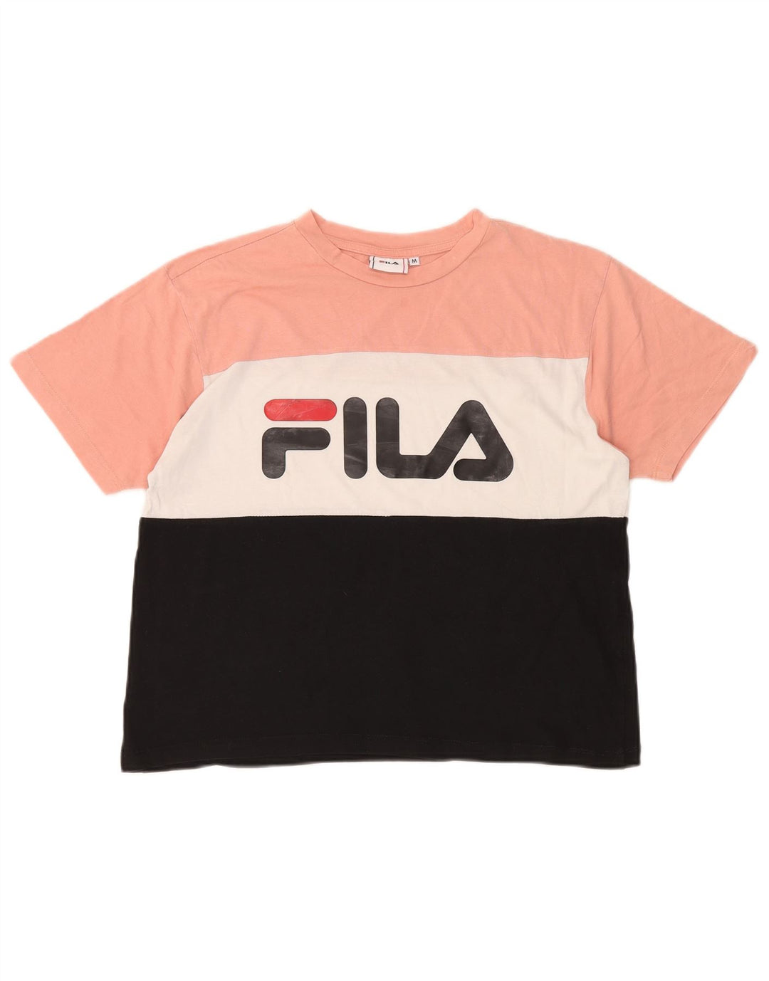 T-shirt grafica corta da donna Fila Top UK 14 Medium multicolore Colourblock