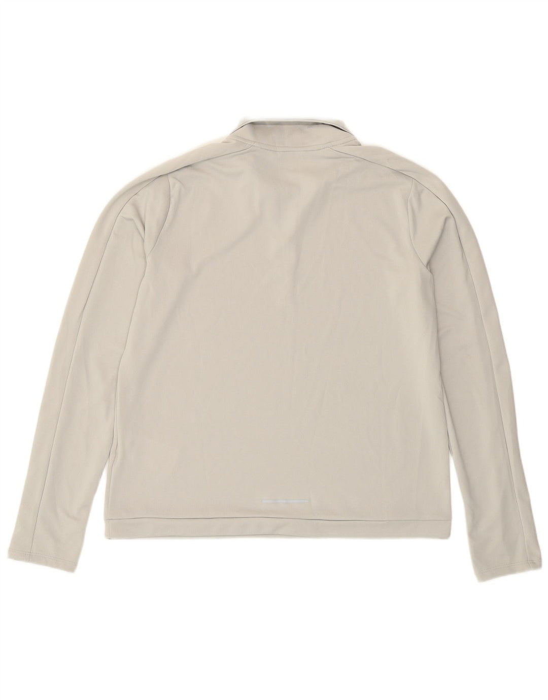 Nike Dri Fit Zip Neck Top a maniche lunghe da donna UK 16 Large Grigio Poliestere