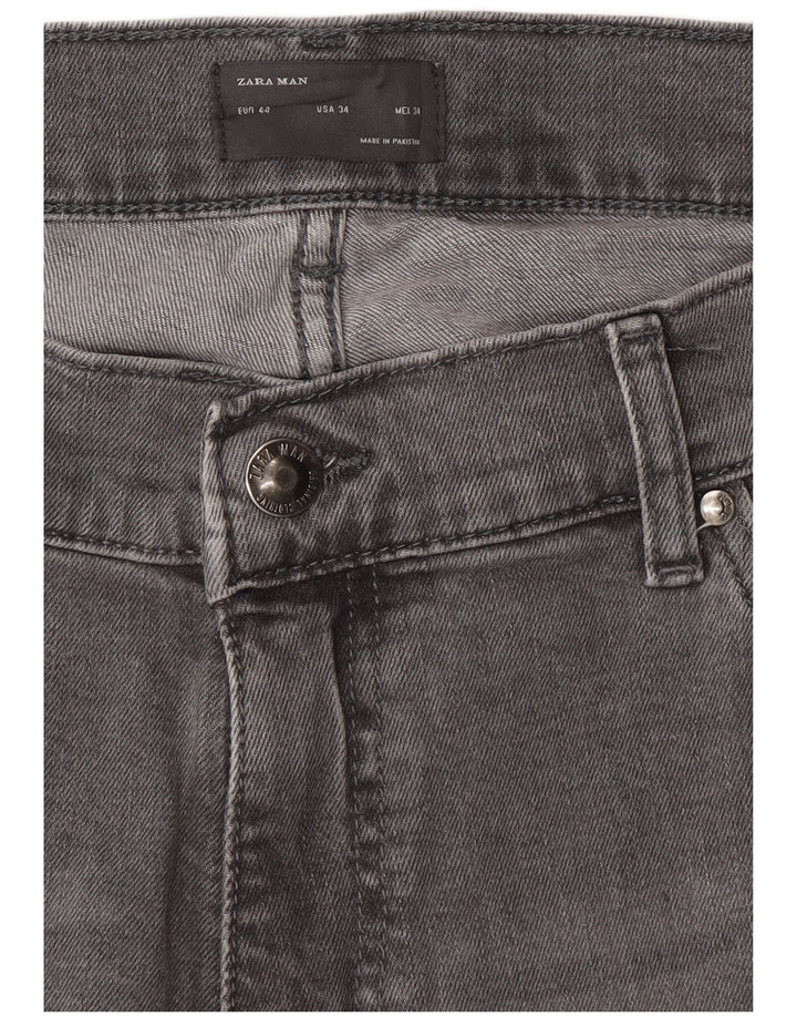 Jeans Capri affusolati da uomo ZARA EU 44 Large W34 L22 Grigio