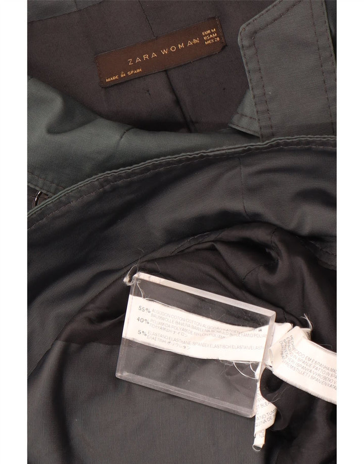 Trench corto doppiopetto da donna Zara UK 14 Cotone grigio medio