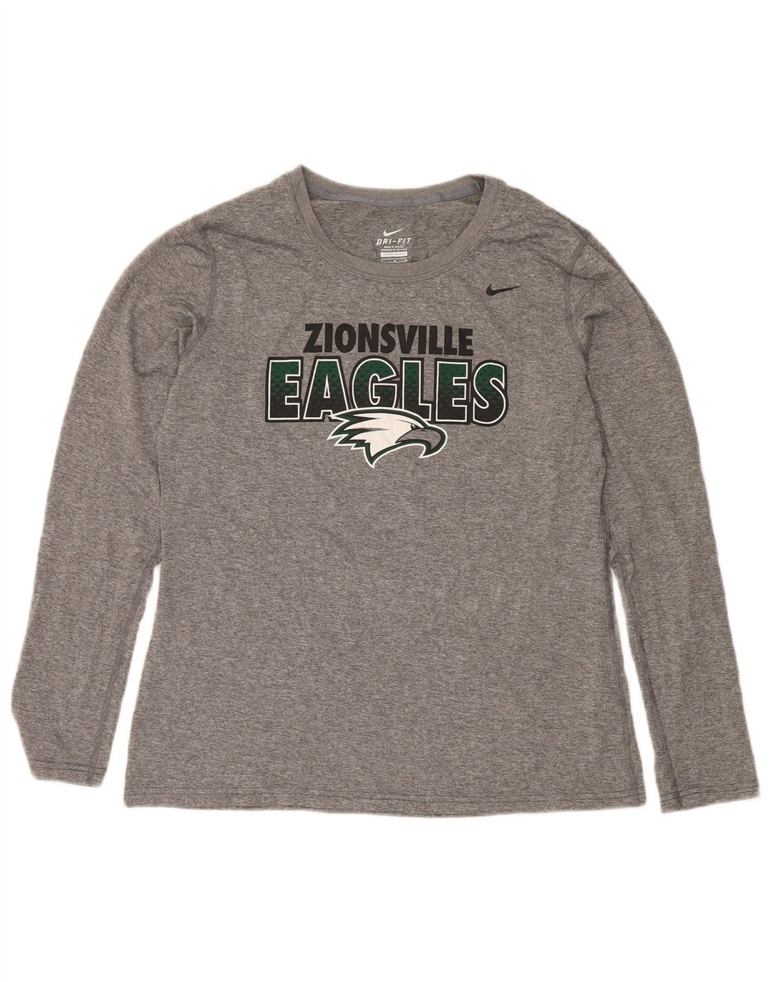 Nike Zionsville Eagles Graphic Top da uomo a maniche lunghe grigio medio chiazzato