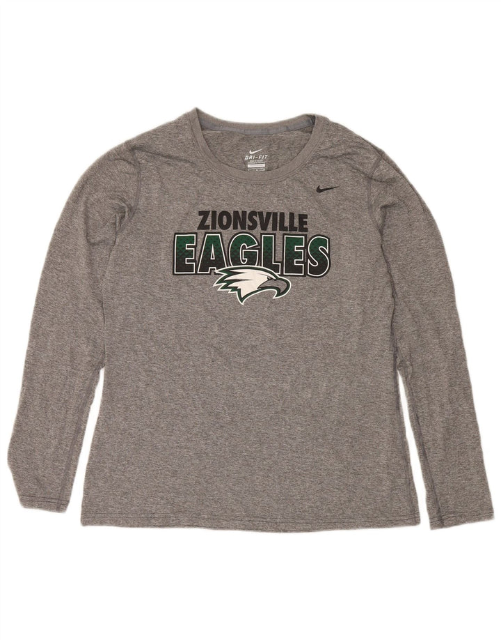 Nike Zionsville Eagles Graphic Top da uomo a maniche lunghe grigio medio chiazzato
